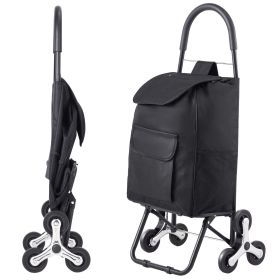 36L Folding Outdoor Terrain, Stair Climbing Shopping, Grocery, Trolley, Laundry Handcart with 6 Wheels & Oxford Cloth Bag