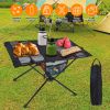 Portable Foldable Camping hiking / Beach Table Aluminum Alloy Frame with 2 Cup Holders 2 Side Pockets & Carry Bag