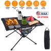 Portable Foldable Camping hiking / Beach Table Aluminum Alloy Frame with 2 Cup Holders 2 Side Pockets & Carry Bag