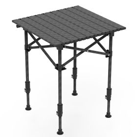 Portable Folding With Adjustable Height Rustproof Carbon Steel Foldable Roll-Up Table for Camping / Outdoor Hiking Beach BBQ 55LBS
