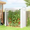 Portable White Mini Greenhouse with Roll-Up Door and 2 Mesh Windows, PE Cover, 78.7" x 29.5" x 74",
