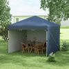 Navy 10' x 10' Pop Up Canopy with Sidewalls, Weight Bags and Carry Bag, Height Adjustable Tent for Parties,Outdoor