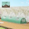 Green, Mini Greenhouse with 5 Mesh Windows, Portable Plant Hot House with PE Cover and Steel Frame, 10' x 3' x 2' ,