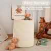 Large Woven Laundry Basket Hamper,60L Cotton Rope Storage Bin for Blankets,Toys and Clothes,Decorative Tall Nursery Hamper for Living Room