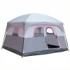 Gray 6 Person, Water/ Windproof Easy Setup, Double Layer Family Tent for Outdoor Camping with 1 Mesh Door & 5 Large Mesh Windows,