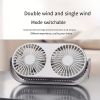 1pc USB Desk, 3 Speeds Portable Personal Desktop Table, Double Head And Double Leaf Fan For Camping, Indoor; Bedroom And Home Office Use