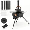 Wood Burning Portable Foldable Tent Stove with 5 Sections Chimney