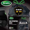 Scotts 36 Bags 30 Gallon Box Disposable Non-Rip Black Large Drawstring Garbage Bags, Suitable for Large Kitchen Garbage Cans, Super Strong 113.5L