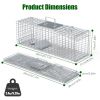 Live Small Animal Cage 27x7.5x8in Folding Catch and Release Steel Humane Trap for Racoons Stray Cats Rabbits Beavers Hedgehogs Chipmunk