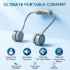 Super Quite, Wearable, Personal, Portable Bladeless Neck Fans, 3 Speeds, Upgraded Cooling System, USB Rechargeable w/2000mAh Battery,