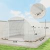 White, 10'x11'x6' Walk-in Tunnel with Shelves, Mesh Door and Windows, Hoop House Greenhouse with PE Cover,