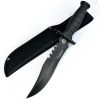 Nylon Sheath Fixed Blade Knife in Non-Slip Handle and Black High Carbon Stainless Steel for Outdoor Camping, Hunting, Survival, Tactical