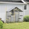 Walk-in Large Catio-Patio Outdoor Cat Enclosure with Waterproof Cover, w/ 5 Adjustable Platforms & Hammock