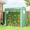 Green Mini Portable Greenhouse with Roll-Up Door and 2 Mesh Windows, PE Cover, 78.7" x 29.5" x 74",