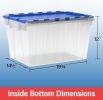 12 Gallon Storage Container, Nesting and Stackable Plastic Storage Box with Lid Attached and Rails for Letter Size Hanging File Folders
