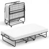 Twin Size Folding Bed with Memory Foam Mattress and Heavy-duty Metal Frame, for Camping, Home