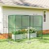 Green Walk-in Crop Cage, Plant Protectors from Animals with Roll Up Zippered Door, 7.9' x 3.9' x 6.1',