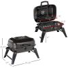 14" Portable Charcoal, Tabletop Outdoor Small Grill with Heat Preservation Net, Venting System, Foldable Legs