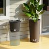 Brown, 29 Inch Outdoor Planter, Set of 2 Plastic Flower Pots, Weather and UV Resistant Stackable Large Planters,