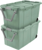 Green 40 Gallon Durable Plastic Storage Tote with Latching Lid and Pull Handle, 2 Pack (Shipment from Walmart)
