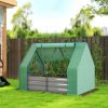 Green & Dark Gray Raised 4 x 3 x 3ft Garden Bed with Mini Greenhouse, Galvanized with Cover,