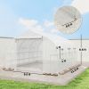 White Walk-in Tunnel 10'x11'x6' Greenhouse with Shelves, Mesh Door and Windows, Plant Hot House with PE Cover,