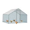 Large Metal 6.5 x 10 ft Walk-in Chicken Poultry Cage Hen Run House Coop with Waterproof Cover