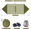Lightweight Portable Hammock with Mosquito Net, Double & Single Hammock Tent with 2 Tree Straps
