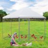 Hexagonal 13FT Large Metal Pet Cage & Chicken Coop with Wire Mesh and Lockable Door