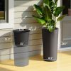 Black, 29 Inch Outdoor Planter, Set of 2 Plastic Flower Pots, Weather and UV Resistant Stackable Large Planters, Black