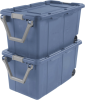 Blue 40 Gallon Durable Plastic Storage Tote with Latching Lid and Pull Handle, 2 Pack (Shipment from Walmart)