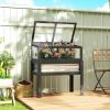 Mini Elevated Raised Garden Planter box/ Bed with Flip-Up Greenhouse, with Legs and Bed Liner for Flowers, Vegetables