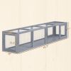 Dark gray Wooden Cat Run with Weather Protection, Connecting Inside and Outside, 79"L x 15"W x 15"H,
