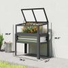 Mini Elevated Raised Garden Planter box/ Bed with Flip-Up Greenhouse, with Legs and Bed Liner for Flowers, Vegetables