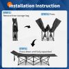 Portable Folding Black Adults/ Teens Sleeping Cot Bed with Soft Pad, for Outdoor Home Office Nap Beach Travel,