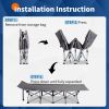 Gray Folding Sleeping Bed Cot with Soft Pad, Adult /Teen Portable, for Camping Home Office Nap Beach Travel,