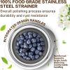 Stainless Steel Colander Strainer for Kitchen, Pasta Strainer for Spaghetti Fruit Vegetable Cooking Food