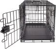 Black Foldable Metal Wire Pet Crate with Removable Tray, Single Door, Divider Panel, Quick Setup, 30 x 19 x 21 in