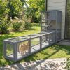 Dark gray Wooden Cat Run with Weather Protection, Connecting Inside and Outside, 79"L x 15"W x 15"H,