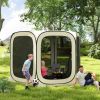 Beige 11 x 11ft Pop Up, UPF50+ Portable Camping Tent/ Gazebo Screen House with Carry Bag,