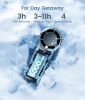 Adjustable Speed Portable, 5000mAh Turbo Handheld Mini Fan for Personal Cooling, 3H Fast Charge Small Travel Fan with LED Power Display