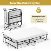 Twin Size Folding Bed with Memory Foam Mattress and Heavy-duty Metal Frame, for Camping, Home