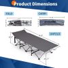Gray Folding Sleeping Bed Cot with Soft Pad, Adult /Teen Portable, for Camping Home Office Nap Beach Travel,