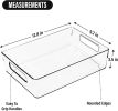 Large 4PC Clear Plastic, Pantry Organizers and Storage Bin Containers Fridge Camping