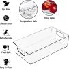 Large 4PC Clear Plastic, Pantry Organizers and Storage Bin Containers Fridge Camping
