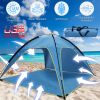 Beach Outdoor Waterproof Tent Canopy for 4-6 Person with 3 Door Openings Carrying Bag UPF50+ Easy Setup for Beach Camping Hiking Adventure