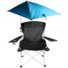 Foldable with Detachable Umbrella Armrest Adjustable Canopy Stool with Cup Holder Carry Bag for Camping Poolside Beach Travel  Lawn Chair
