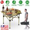 Folding Portable Lightweight Carbon Steel Roll-up Picnic BBQ Table/ Desk with Heavy Duty Carry Bag for Outdoor Beach Backyard Party Patio Camping