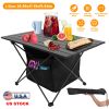 Foldable With Storage Basket Rustproof Portable Aluminum Alloy Roll-Up Camping Table With Carrying Bag For Camping Hiking BBQ
