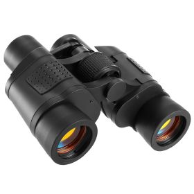Portable HD Binoculars With FMC Lens Low Light Night Vision Telescope For Bird Watching Hunting Sports Events Concerts Adventure With Shoulder Strap (Option: Black)